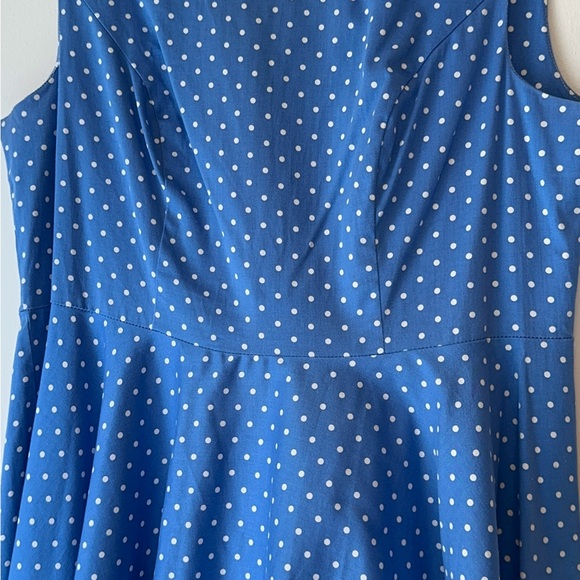 Grace Karin Blue Polka Dot Dress Circle Skirt Wedding Guest Office  Date #0007 - Picture 15 of 15